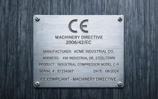 CE 2006/42/EC machinery directive mark
